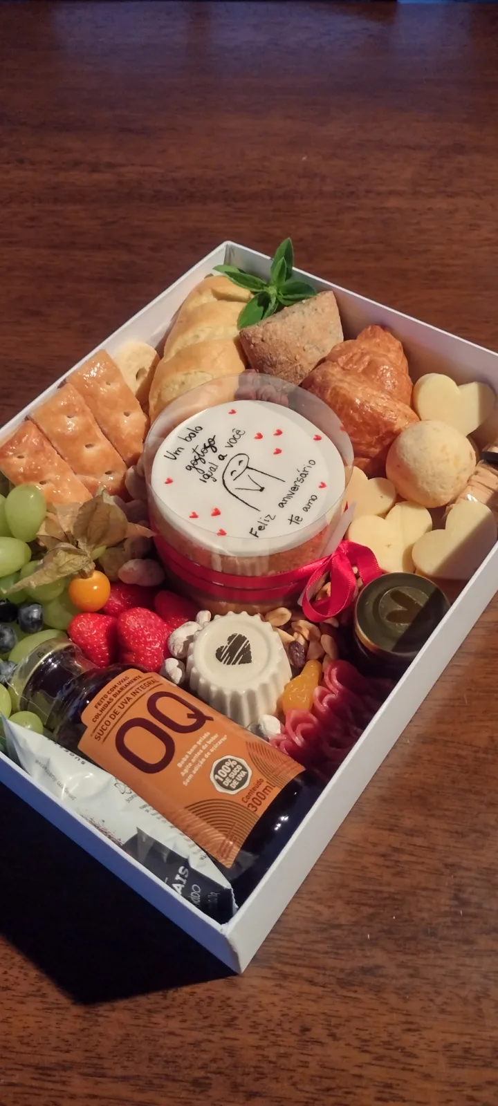 Box café da manhã com Bento Cake ou Mini Bolo cx de acrilico